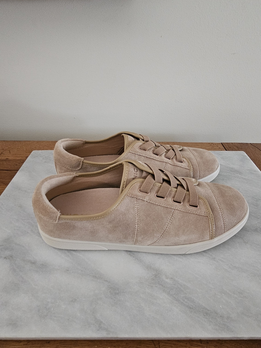 Vionic Women's Suede Sneaker in Light Tan - Picture 4 of 12